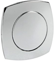 Knob + ring Convex chromed ABS 